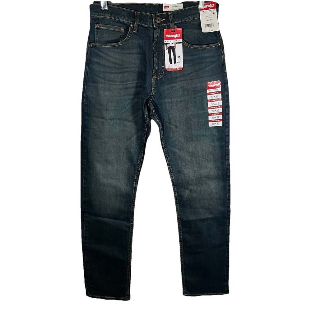 Wrangler Five Star Premium Jeans Men's 30x32 Athletic Fit Blue Denim New